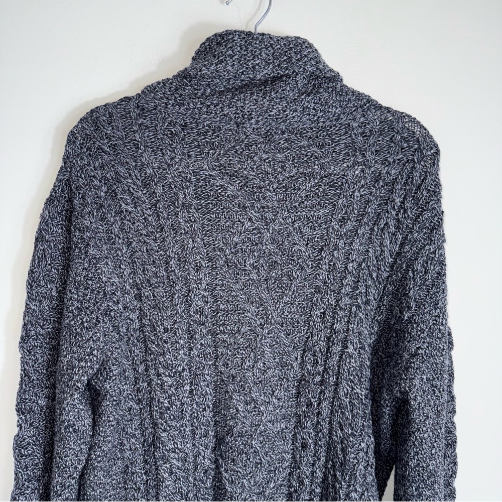 Original Aran Company 100% New Merino Wool Fisherman Sweater-Gray Blue-Large - Picture 8 of 9